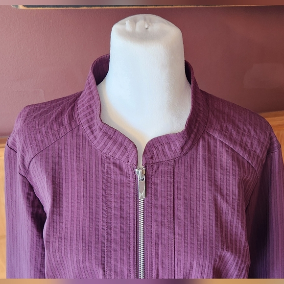 Christopher & Banks Plum Mock Neck Lightweight Jacket Purple Size XL - Picture 5 of 10